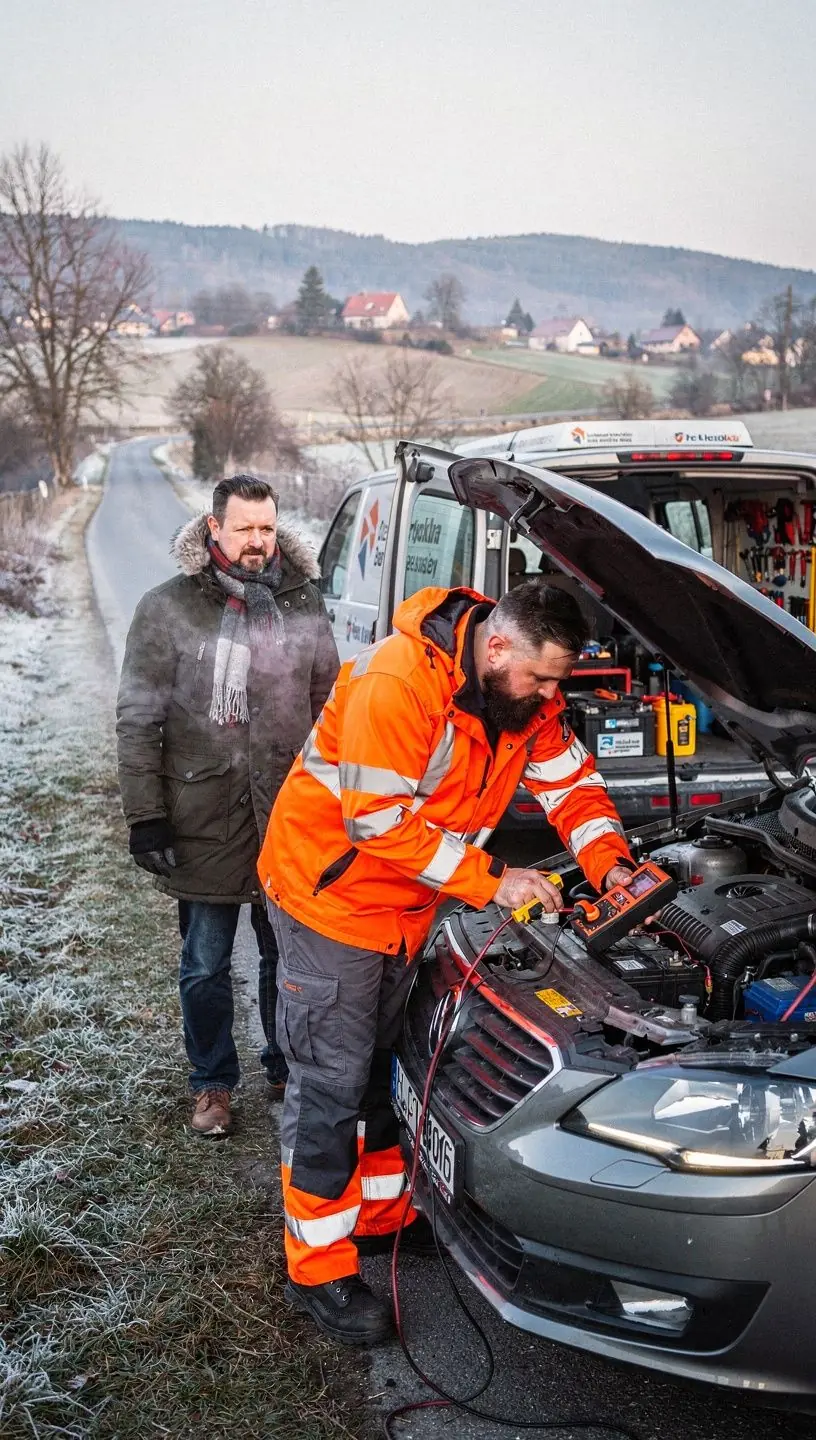 Detailný pohľad na elektroinštaláciu vozidla počas diagnostiky v autoservise.